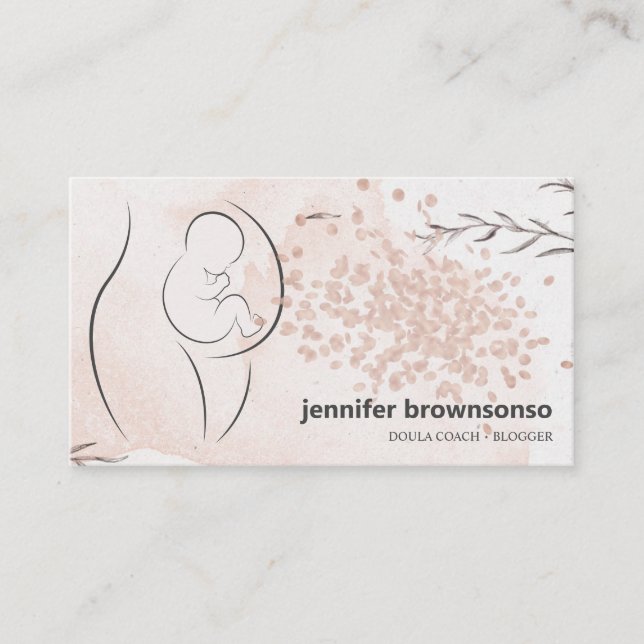 Carte De Visite Enceinte de l'entraîneur de naissance Doula (Devant)