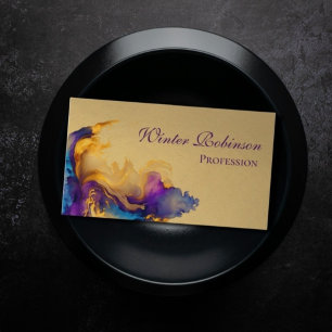 Carte De Visite encre Abstraite couleur or