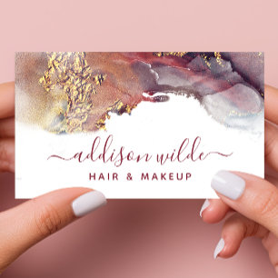 Carte De Visite Encre D'Aquarelle Liquide D'Art Moderne Purple Et 