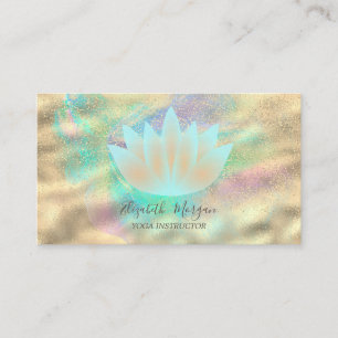 Carte De Visite Encre holographique dorée Confetti Lotus