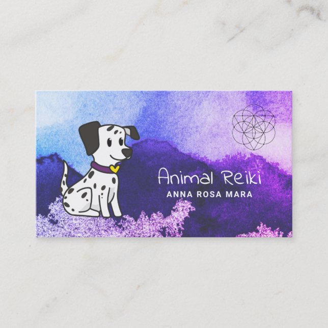 Carte De Visite *~* Énergétique Soigner Reiki Communicateur animal (Devant)