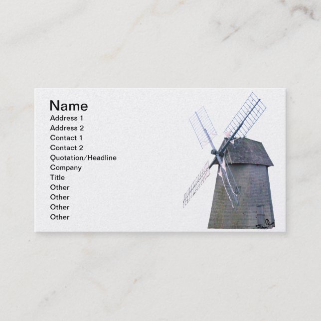 Carte De Visite Énergie alternative - énergie éolienne néerlandais (Devant)