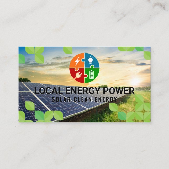 Carte De Visite Énergie propre | Panneau solaire | Technologie (Devant)