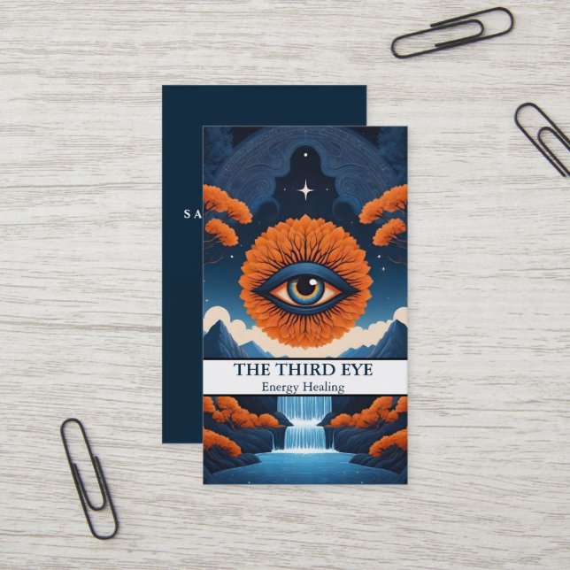 Carte De Visite Energie Spirituelle Heiler Reiki (Devant/Arrière en situation)