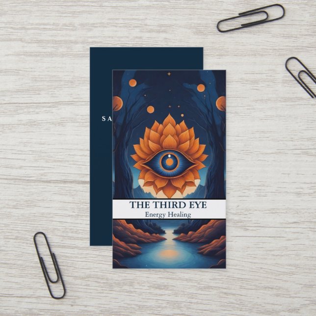 Carte De Visite Energie Spirituelle Heiler Reiki (Devant/Arrière en situation)
