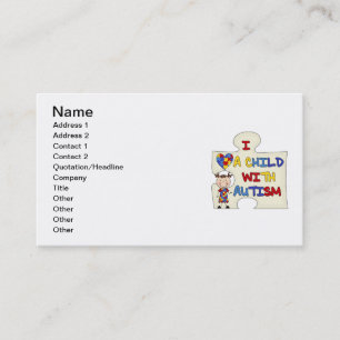 Carte De Visite Enfant avec la fille 2 de brune d'autisme