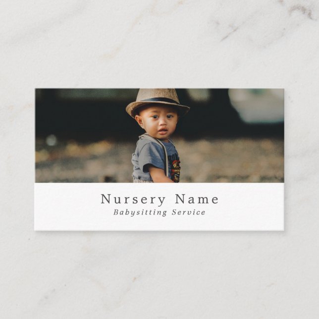 Carte De Visite Enfant en Casquette, Babysitter, Garderie, Materne (Devant)
