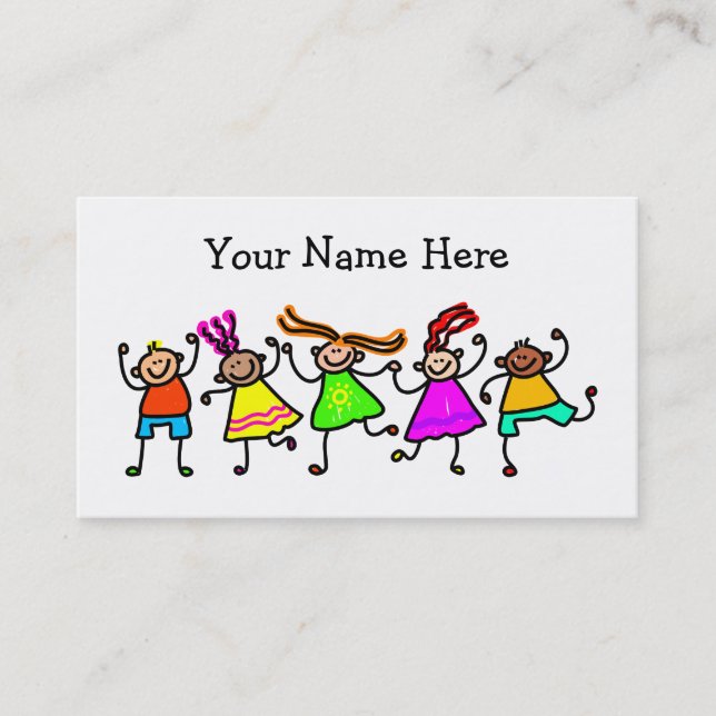 Carte De Visite Enfants heureux (Devant)