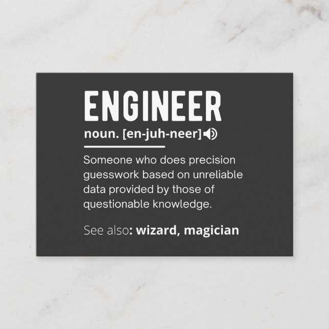 CARTE DE VISITE ENGINEER DEFINITION (Devant)