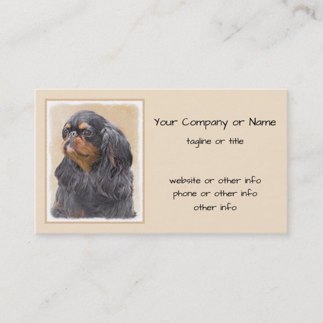 Carte De Visite English Toy Spaniel Peinture Animal Art original (Devant)