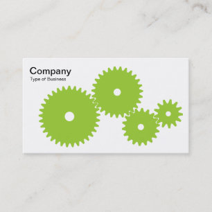 Carte De Visite Engrenages - Martian Green sur Blanc