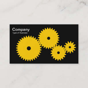 Carte De Visite Engrenages - orange sur noir