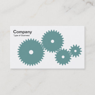Carte De Visite Engrenages - Vert océanique sur blanc