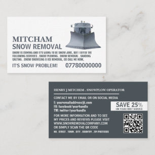 Carte De Visite Enneigement, Snow Removal Company Publicité