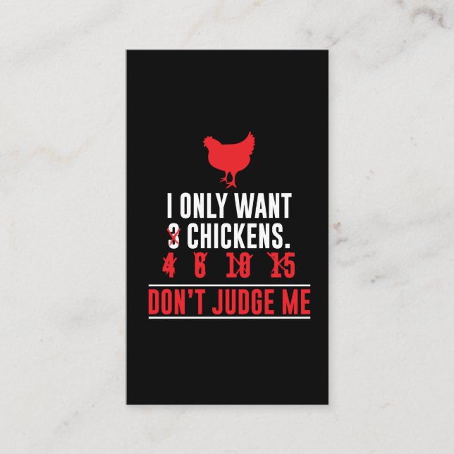 Carte De Visite Énonciations drôles de poulet - agriculteur de (Devant)