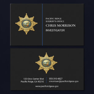 Carte De Visite Enquêteur du shérif Thin Blue Line