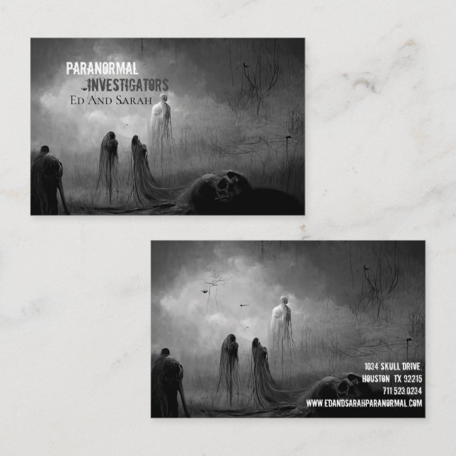 Carte De Visite Enquêteur paranormal Apocalypse (Devant / Derrière)
