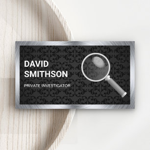 Carte De Visite Enquêteur privé détective Black Damask