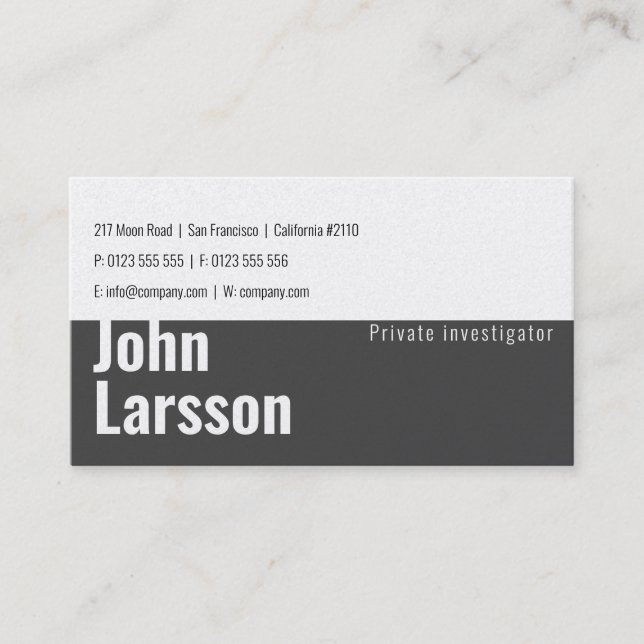 Carte De Visite Enquêteur privé | Inspecteur (Devant)