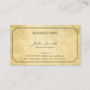 Carte De Visite Enquêteur Texture Vintage en papier