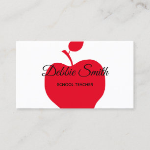 Carte De Visite Enseignant à l'école Red Apple