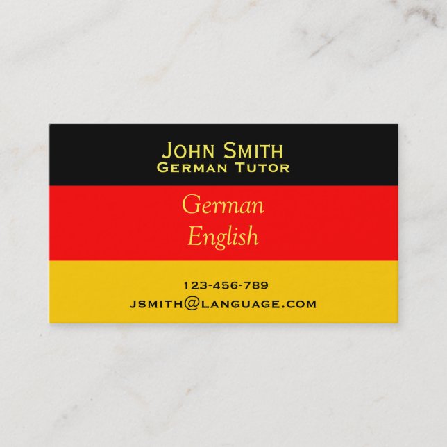 Carte De Visite Enseignant allemand (Devant)