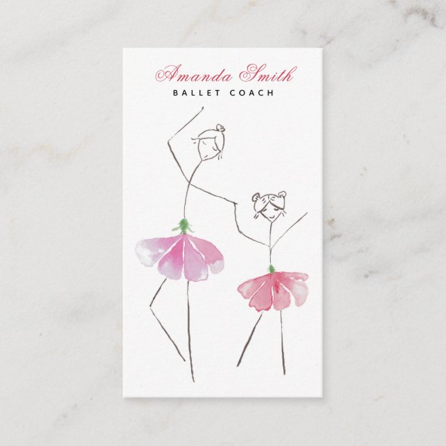 Carte De Visite Enseignant Ballerina Ballet Danse (Devant)