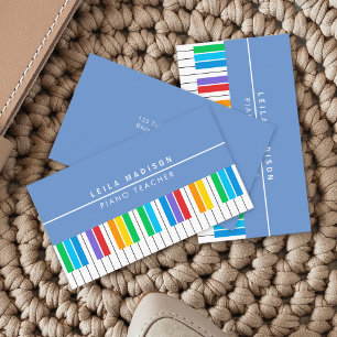 Carte De Visite Enseignant de clavier de piano coloré moderne