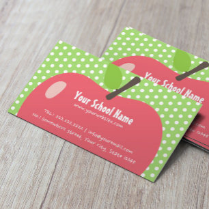 Carte De Visite Enseignant de l'école Garde d'enfants Cute Apple