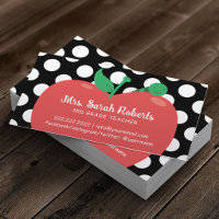 Enseignant de l'école Mignon Pomme & Ver Polka Dot