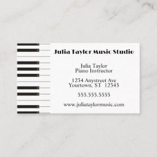 Carte De Visite Enseignant de musique frontalière avec clavier de 