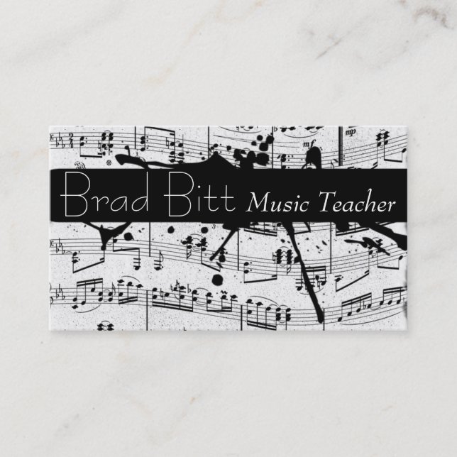 Carte de visite enseignant de musique moderne (Devant)