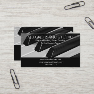 Carte De Visite Enseignant de musique piano classique simple