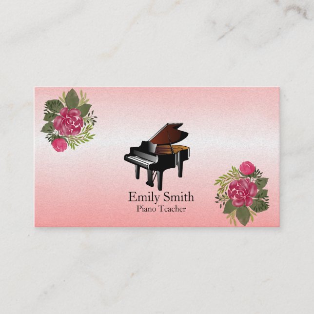 Carte de visite enseignant de piano (Devant)