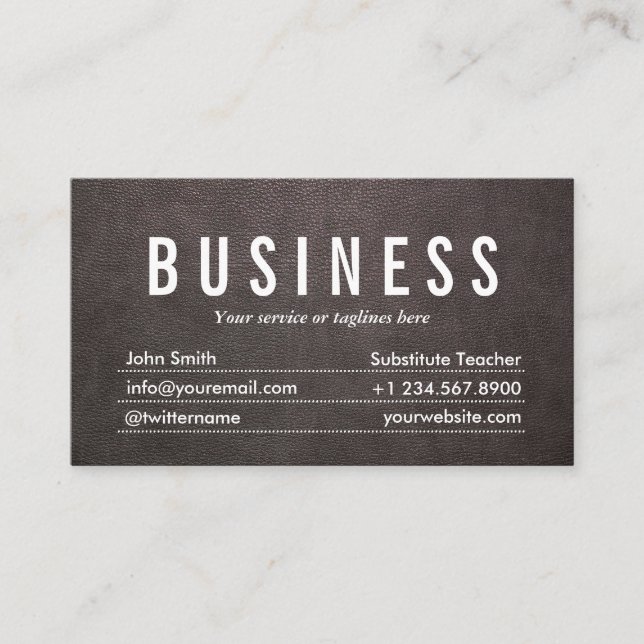 Carte de visite enseignant de substitut en cuir fo (Devant)