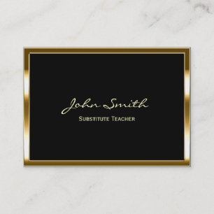Carte de visite enseignant de substitut Golden Bor