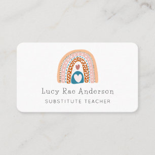 Carte De Visite Enseignant de substitution Rainbow moderne