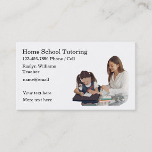 Carte De Visite Enseignant de tutorat à l'école à domicile