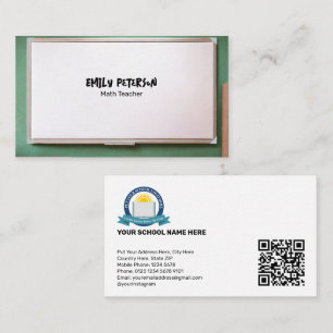 Carte De Visite Enseignant de Whiteboard avec code QR