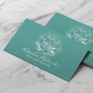Carte De Visite Enseignant de Yoga pour le bien-être Turquoise de