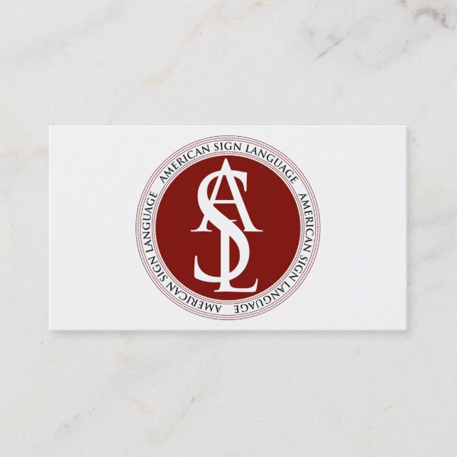 Carte De Visite Enseignant en Langue des Signes Américaine (Devant)