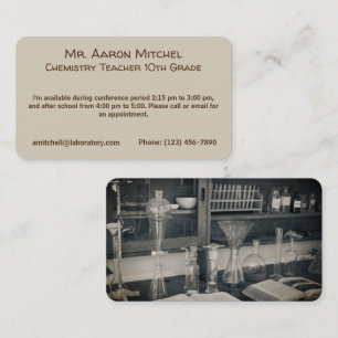 Carte de visite enseignant en sciences de laborato