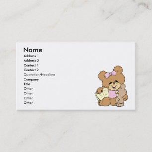 Carte De Visite enseignant enseignant la conception d'ours en pelu
