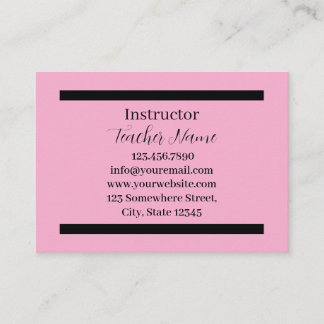 Carte De Visite enseignant minimaliste