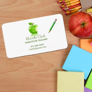 carte de visite enseignant substitut à la pomme ve