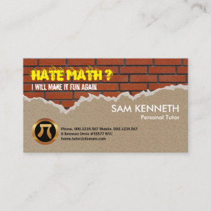 Carte De Visite Enseignant Tuteur En Maths À Mur De Brick