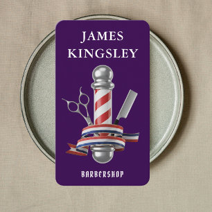 Carte De Visite Enseigne de barbier de coupe de cheveux profession
