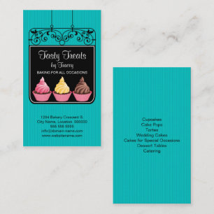 Carte De Visite Enseigne de magasin de boulangerie de Cupcake