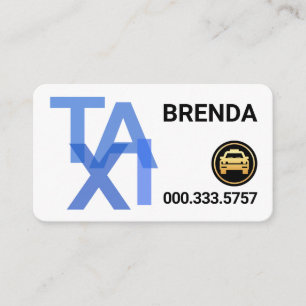 Carte De Visite Enseigne de TAXI bleu créative pour conduire