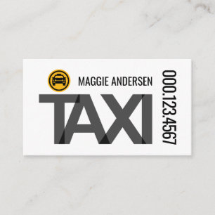 Carte De Visite Enseigne Silhouette TAXI Conduite